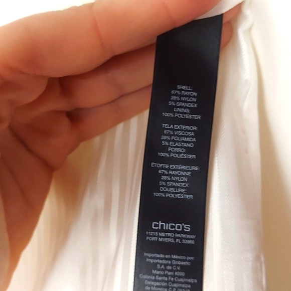 Chico's Black Label Antique White Zipper Blazer Jacket - Picture 11 of 16